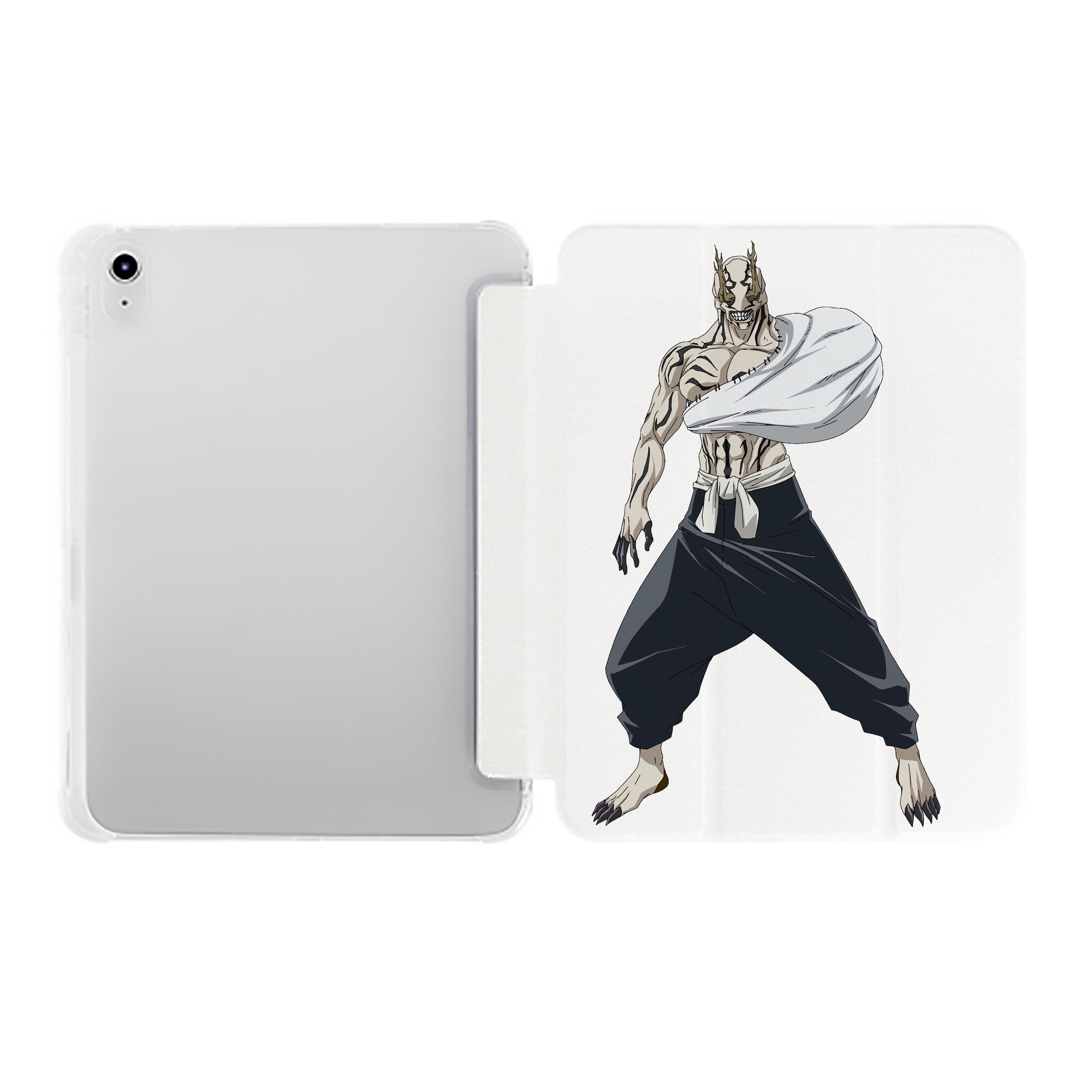 （画像用） 呪術廻戦 Jujutsu Kaisen IPad ケース ペン収納付き 三つ折りスタンド PUレザー×シリコン 対応機種9.5/10.5/10.9インチ